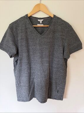 Calvin Klein Men's V-Neck Short Sleeve Sweater - Charcoal Gray